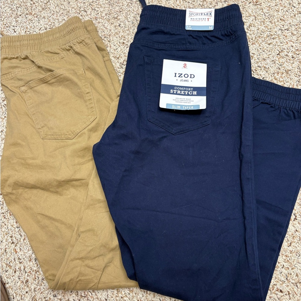 Izod Men's Chinos in Navy and Tan